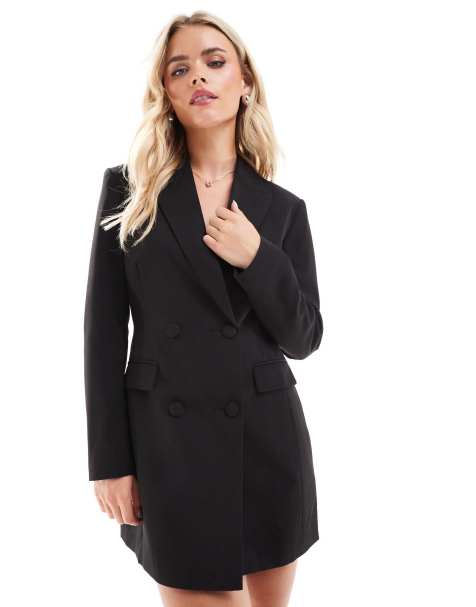 Vestido negro estilo americana con cintura entallada de Miss Selfridge Petite - view 1