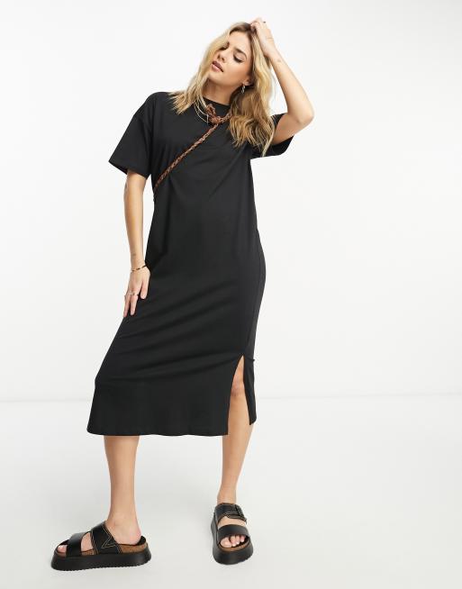 Vestido negro estilo camiseta de corte extragrande de Vero Moda ASOS