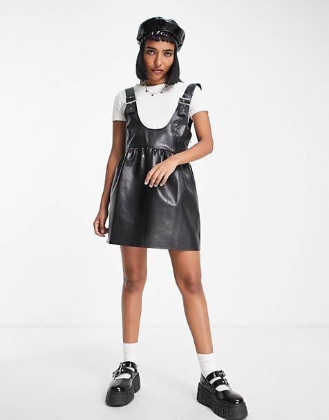 Vestido corto estilo pichi acolchado de Pieces de color Negro Mujer Ropa de Calcetines y medias de Medias 