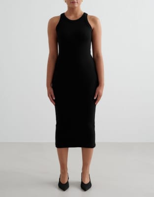 Vestido negro sin mangas de canalé Ease de Aim'n - view 1