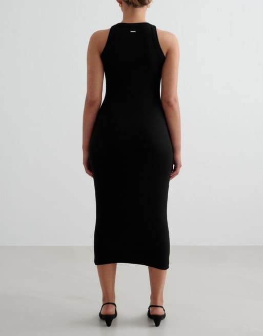Vestido negro sin mangas de canalé Ease de Aim'n, 2 de 4