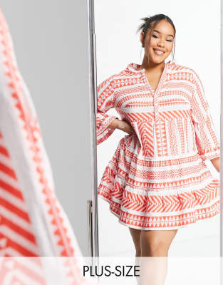 Vestido playero corto a rayas multicolores de Simply Be
