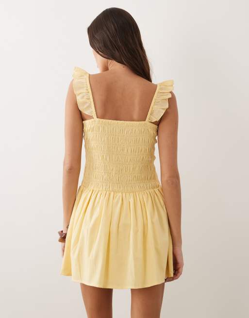 Vestido playero corto amarillo de Esmee, 4 de 4