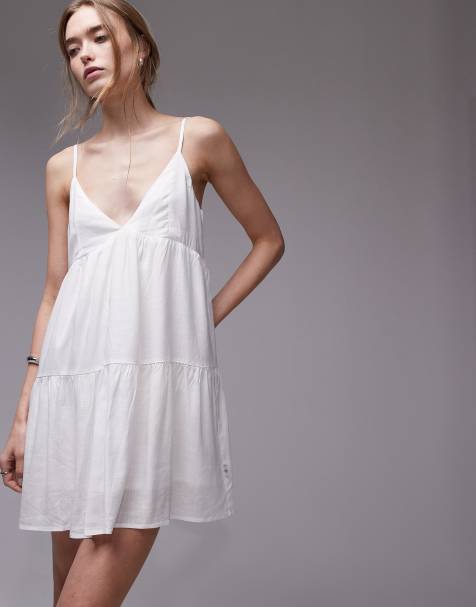 Vestido playero corto blanco clásico escalonado de Rhythm - view 1