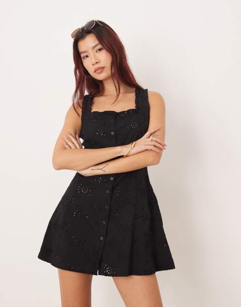 Vestido playero corto negro transparente con bordado inglés de Esmee - view 1