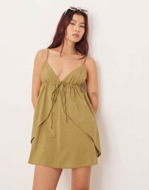 Vestido playero corto verde claro con lazada delantera de Esmee - view 1