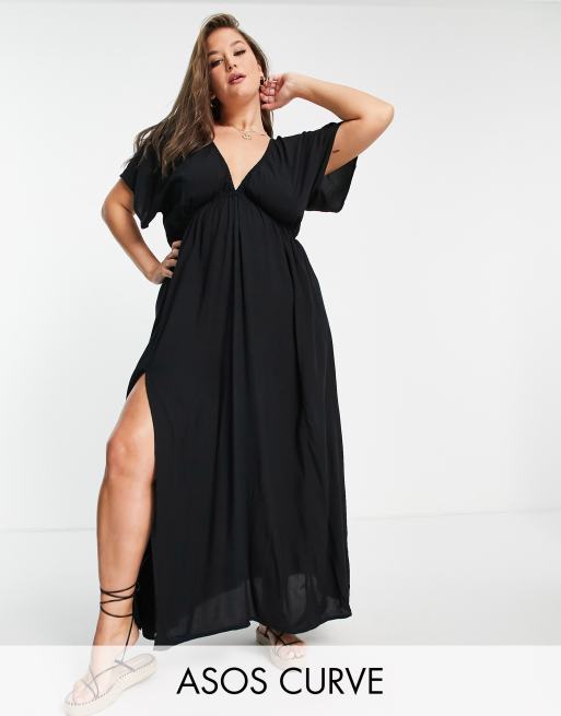 Vestido negro playero new arrivals