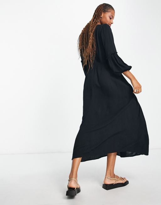 Vestido playero largo negro veraniego estilo kimono de Iisla & Bird , 2 de 4