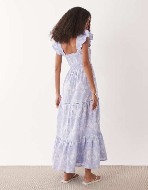 Vestido playero midi azul marino con estampado floral de Accessorize, 2 de 4