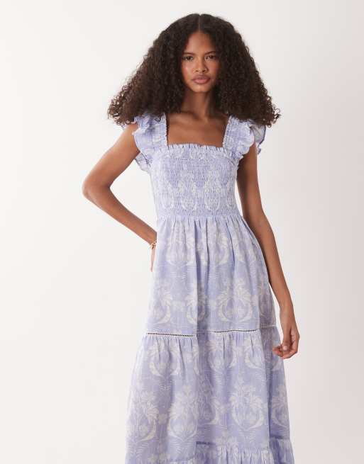 Vestido playero midi azul marino con estampado floral de Accessorize, 4 de 4