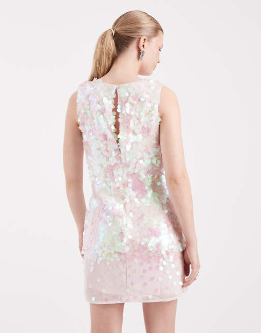Vestido recto rosa de lentejuelas de Miss Selfridge, 3 de 4