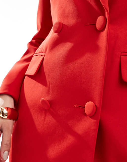 Vestido rojo estilo americana con cintura entallada de Miss Selfridge, 4 de 4
