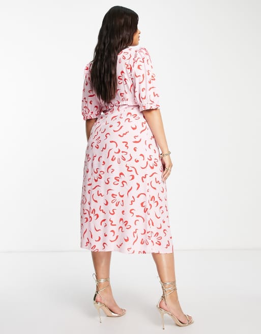 Vestido rosa con estampado de garabatos Felicia de Nobody's Child Plus, 4 de 4
