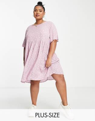 Vestido rosa estilo babydoll de corte amplio con estampado de ...