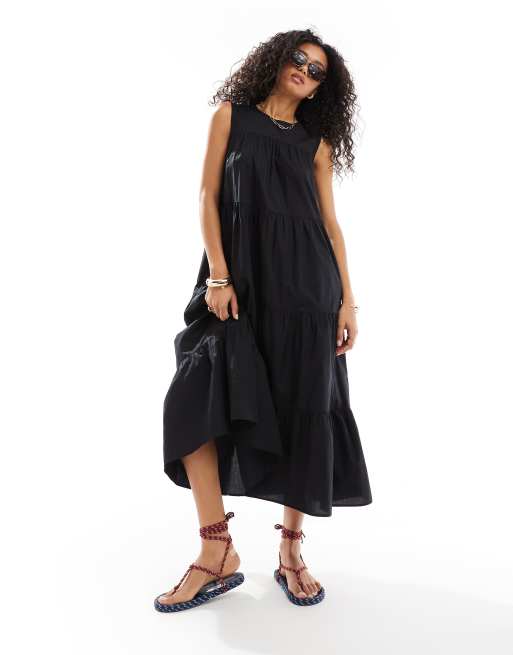 Vestido semilargo negro Rosalind de Nobody's Child, 4 de 4