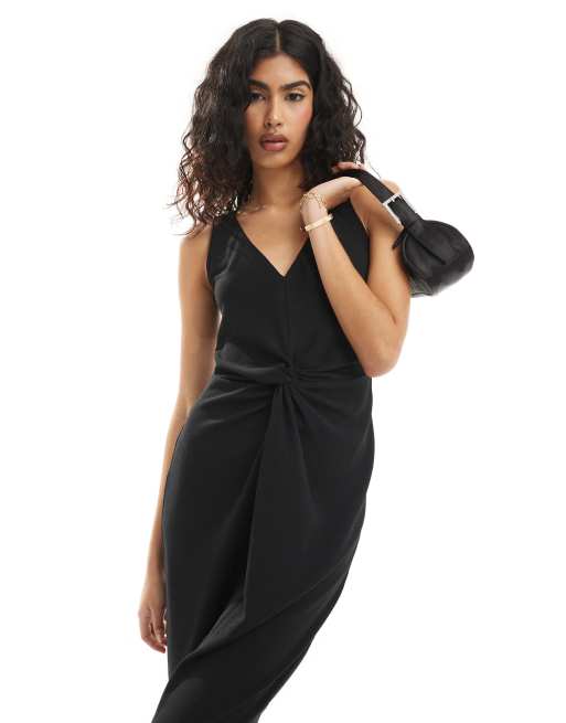 Vestido semilargo negro sin mangas de Closet London , 3 de 4