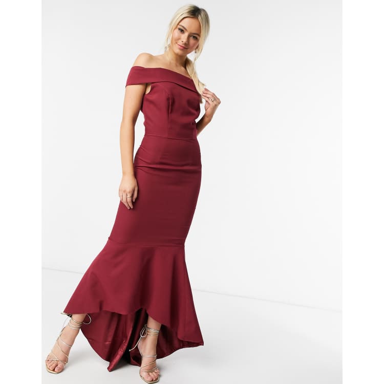 Vestidos corte sirena color vino 2025