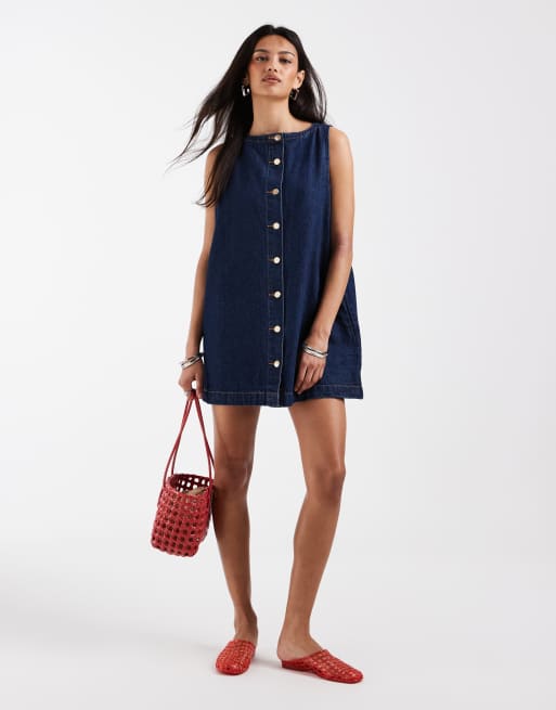 Vestido vaquero azul añil de corte amplio Jaymes de Bronze Snake , 2 de 4