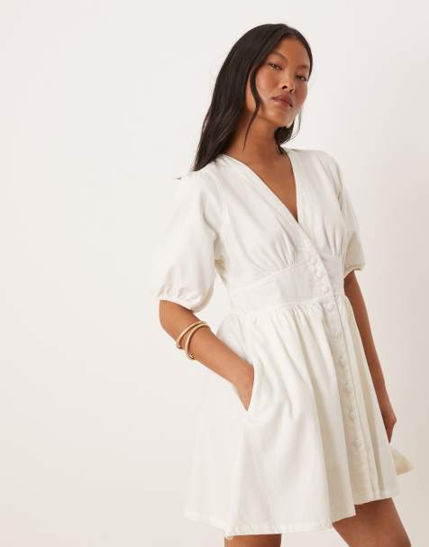 Vestido vaquero blanco con mangas abullonadas Starlight de Nobody's Child Petite - view 1