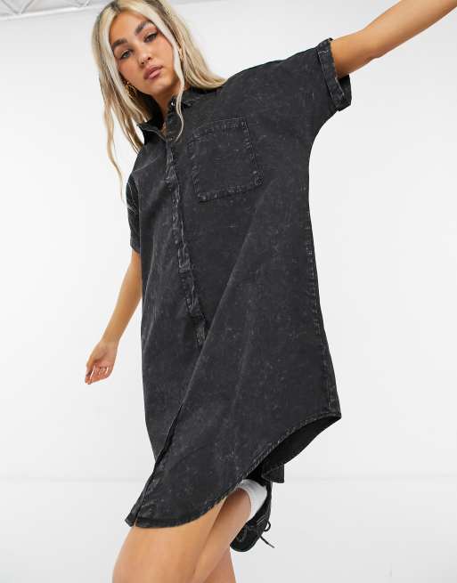 Vestido vaquero camisero negro lavado de Noisy May | ASOS
