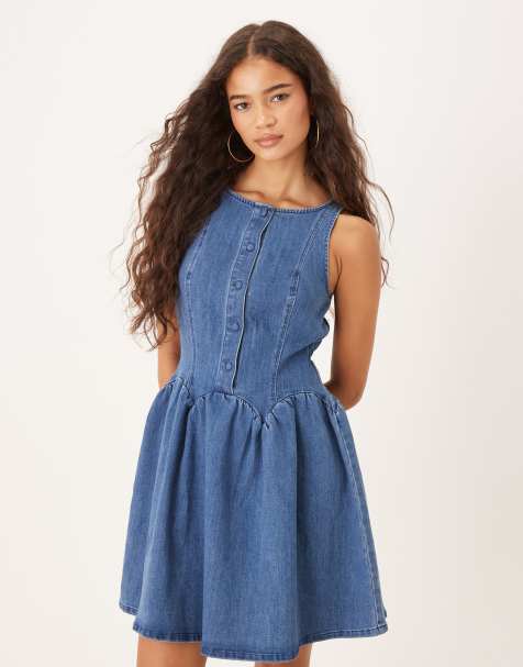 Vestido vaquero corto azul Monika de Never Fully Dressed - view 1