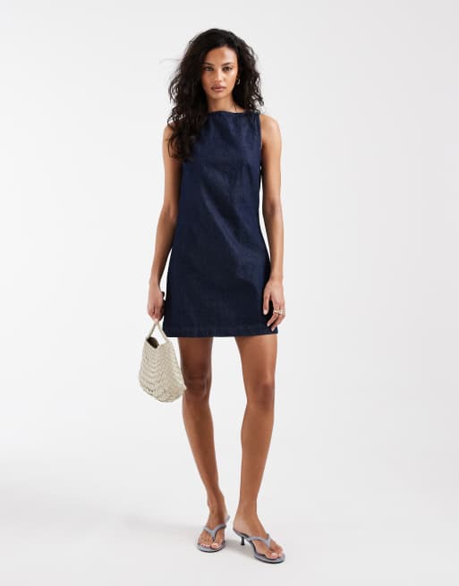 Vestido vaquero de corte evasé con acabado enjuagado de ASOS DESIGN, 2 de 4