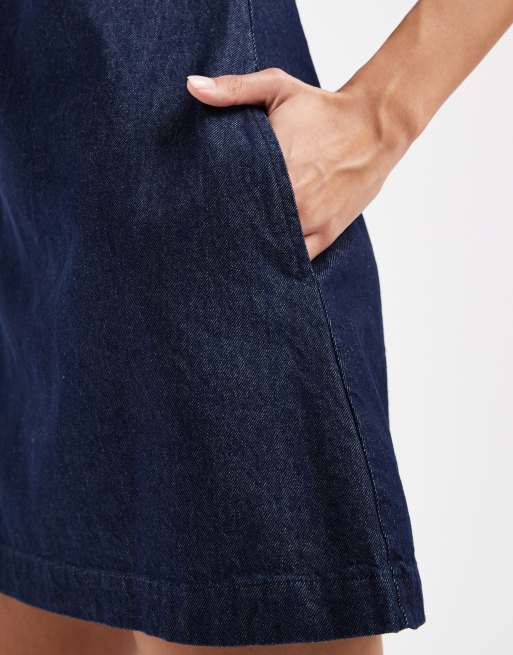 Vestido vaquero de corte evasé con acabado enjuagado de ASOS DESIGN, 3 de 4