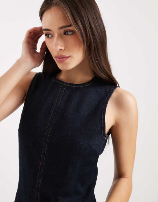 Vestido vaquero midi azul de corte recto de Levi's, 3 de 4
