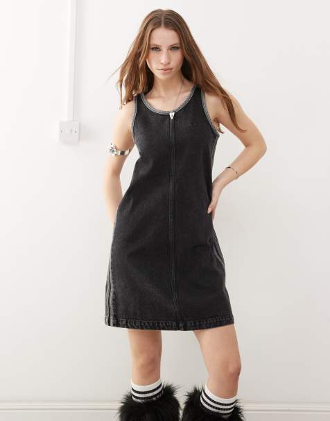 Vestido vaquero negro Adicolor 90's de adidas Originals - view 1