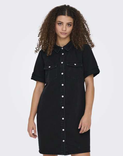 Vestido vaquero negro lavado de ONLY - view 1