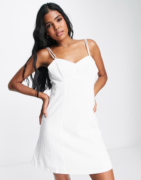 Vestido veraniego corto blanco de tirantes de Urban Revivo - view 1