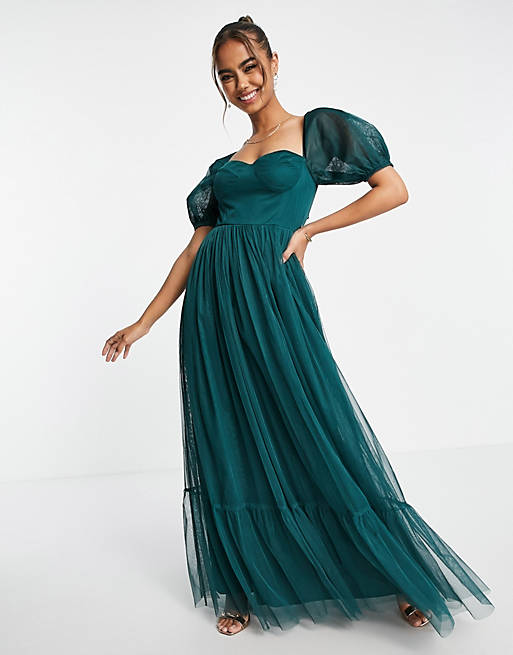 Vestido verde esmeralda anudado en la espalda de Anaya With Love