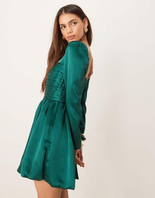 Vestido verde oscuro de manga larga Emerson de Abercrombie Fitch - Main Image