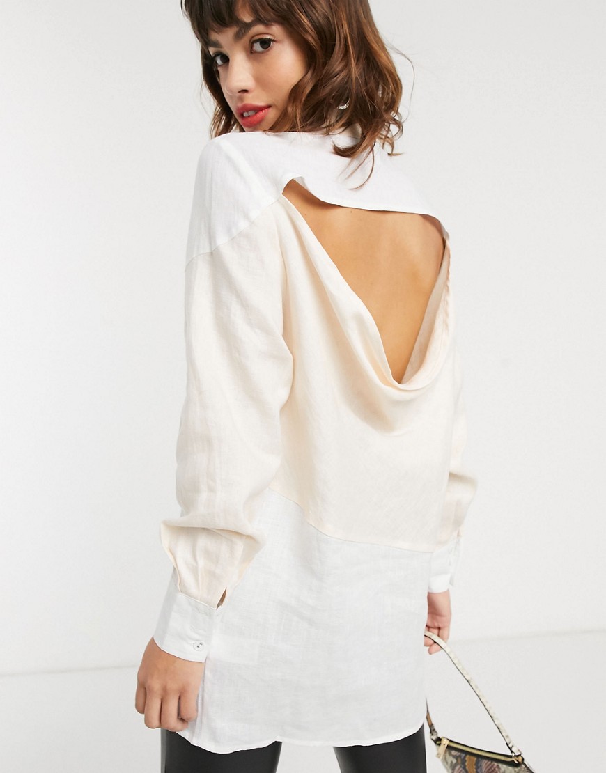 Vestire — Kasia — Skjorte med farveblokke og udskrææing-Hvid