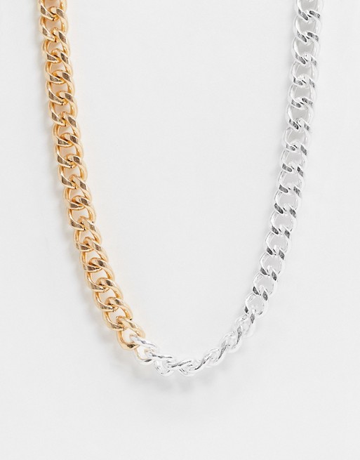 Vibe and Carter chunky neckchain in gold and silver exclusive to ASOS