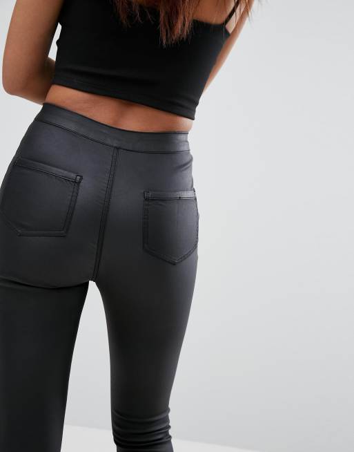 Vice højtaljede belagte skinny-bukser fra Missguided, 3 af 4