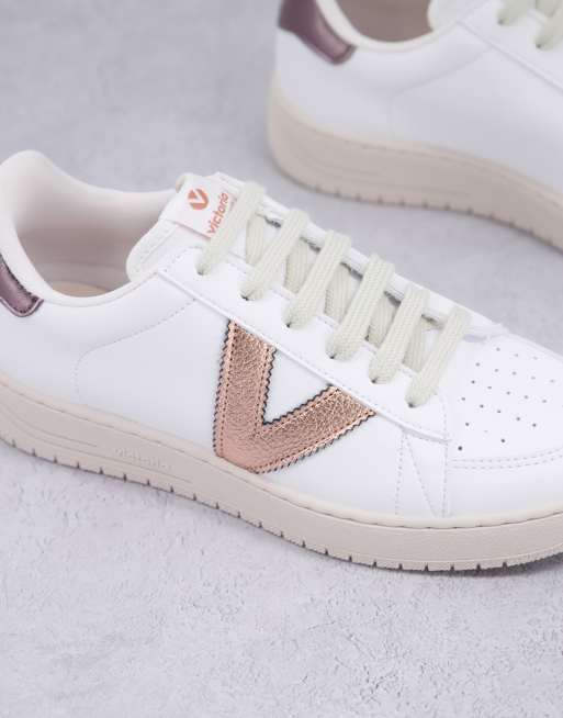 Victoria Siempre sneakers in white and rose gold ASOS