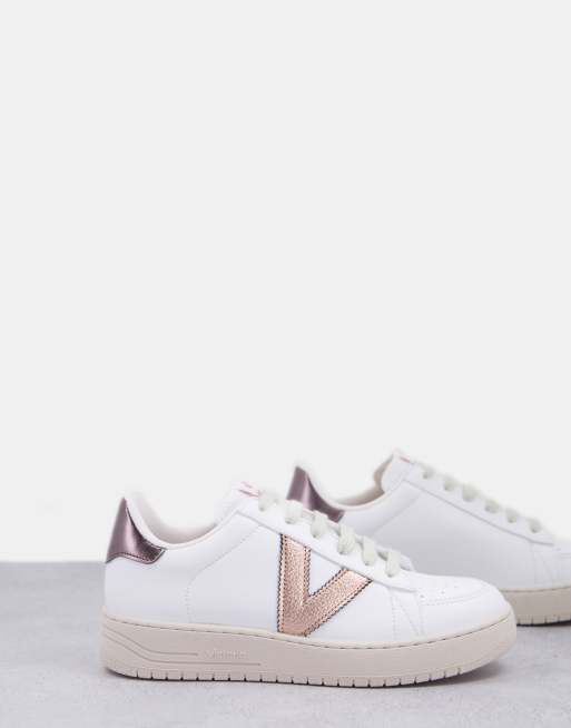 Victoria Siempre sneakers in white and rose gold