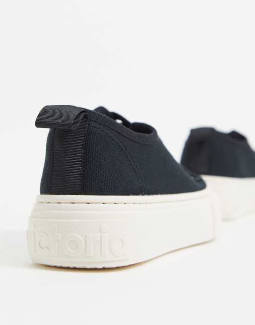 Victoria - Sneakers flatform cupsole nere, 3 di 4