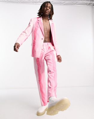 Viggo alvaro wavy suit jacket in pink - ASOS Price Checker