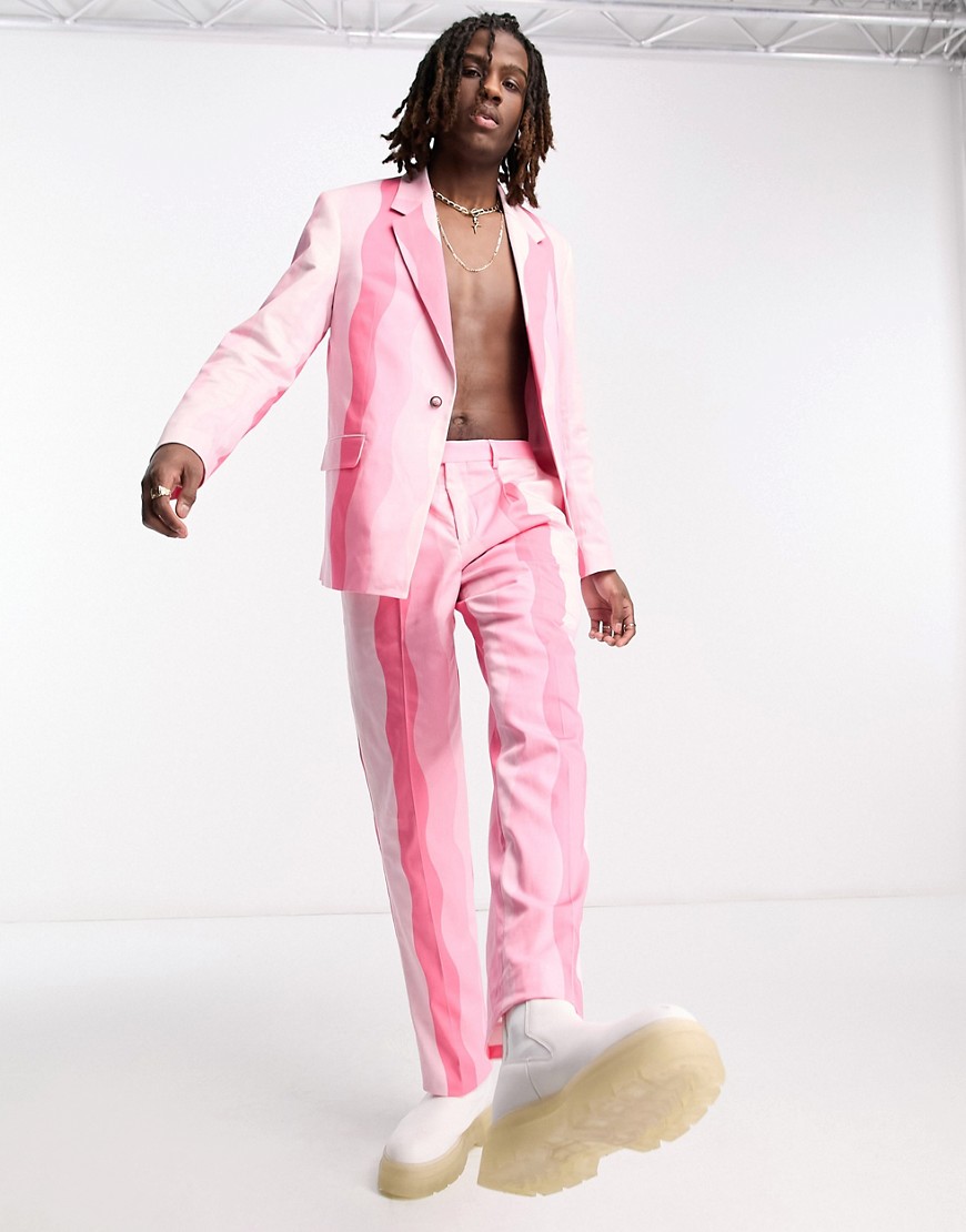 Viggo alvaro wavy suit jacket in pink
