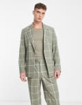 Viggo Ascensio check suit jacket in green