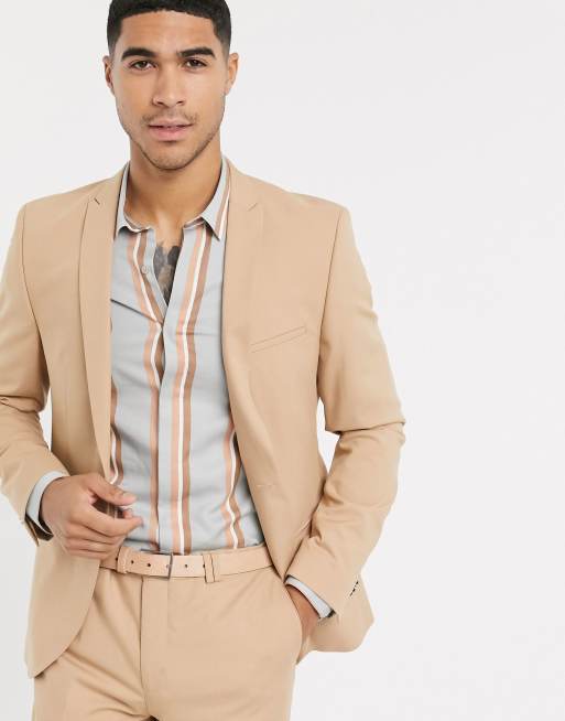 Viggo - Kostuum van gerecycled polyester in bruin , 2 van 3