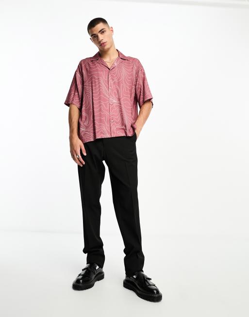 Viggo contour print shirt in red