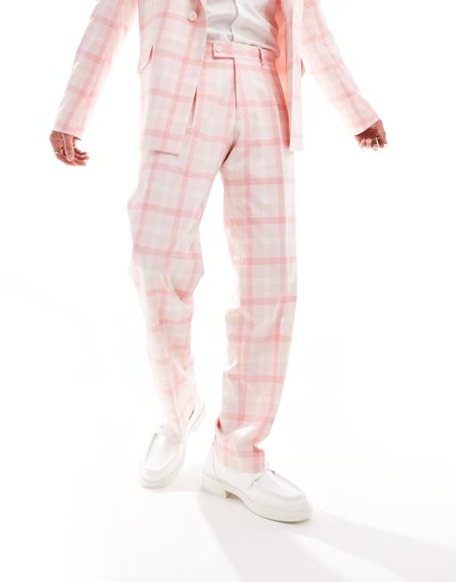 Viggo eriksen checked oversized suit pants in light pink