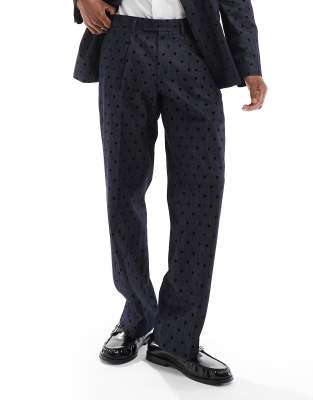 Viggo eriksen suit trousers in denim heart co-ord-Blue