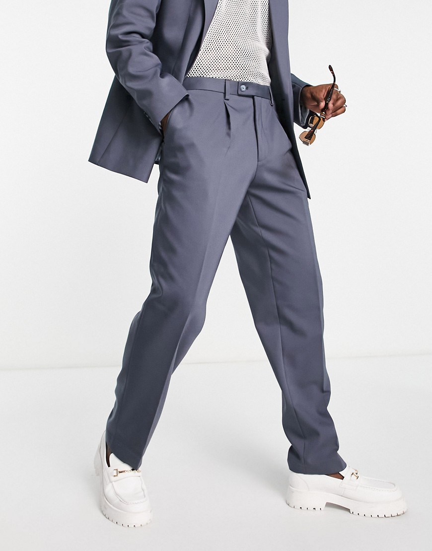 Viggo lavoi relaxed wide suit pants in blue