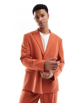 Viggo lavoir suit jacket in burnt orange co-ord