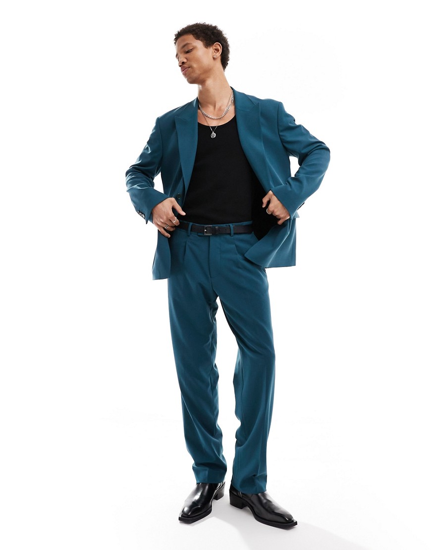 lavoir suit pants in petrol blue