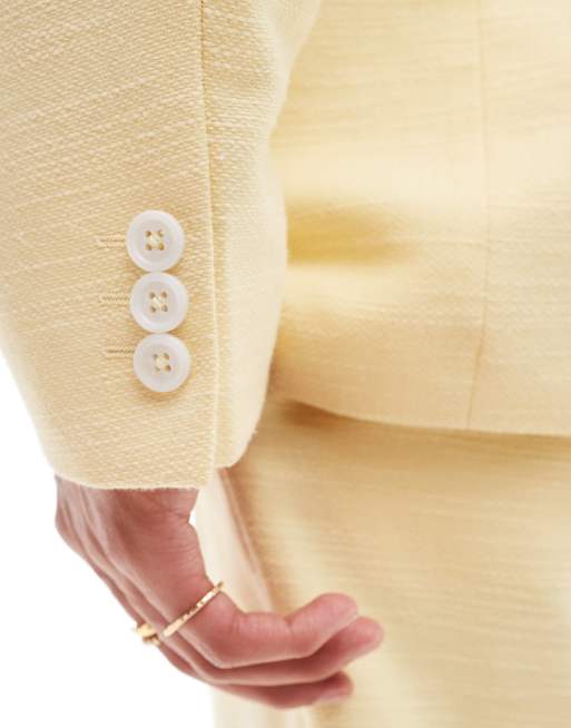 Viggo lisandro double breasted oversized suit jacket in lemon yellow, 3 of 5